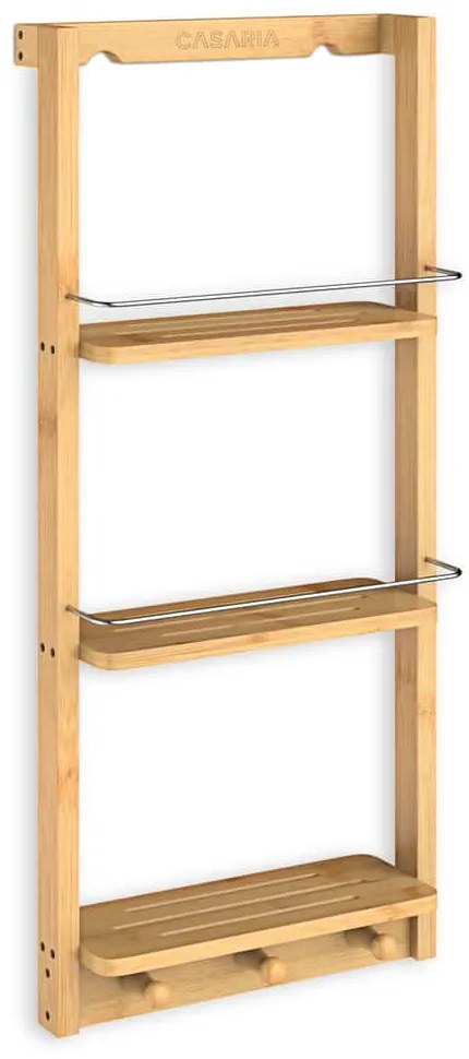 Półka łazienkowa BAMBOO, 28,5x10x70cm, 3 półki, brązowa Casaria