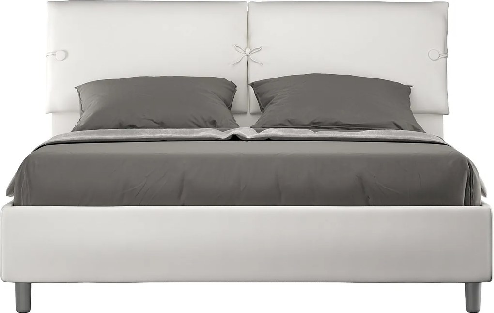 Łóżko bez stelaża tapicerowane 160x210 sztucznej skóry Biały Sleeper