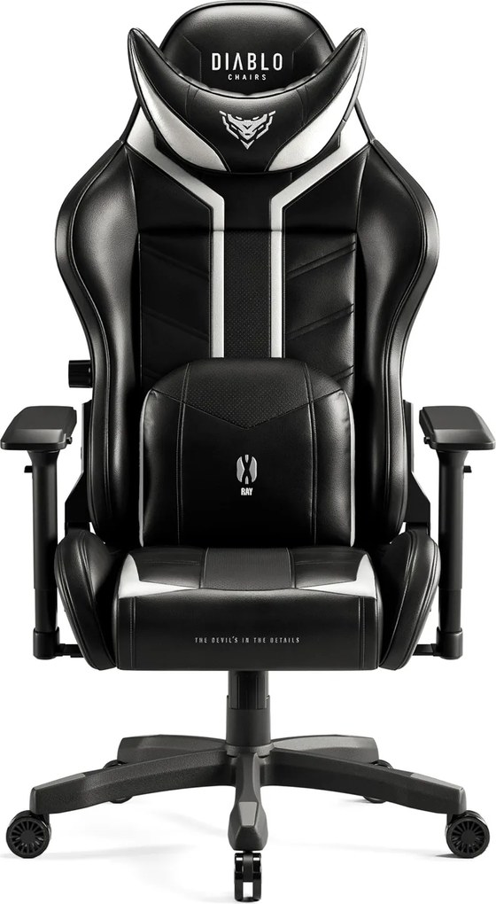 Fotel gamingowy Diablo X-Ray 2.0 Small Size, czarno-biały