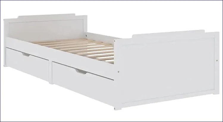 Białe Sosnowe Pojedyncze Łóżko Z Szufladami 90X200 G5-D31