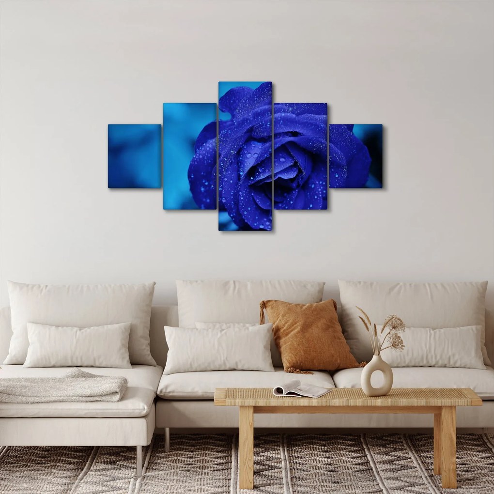 Obraz niebieskiej róży (125x70 cm)