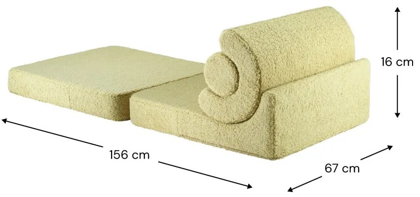 Zielony fotel dziecięcy z materiału bouclé Flipster – Wigiwama