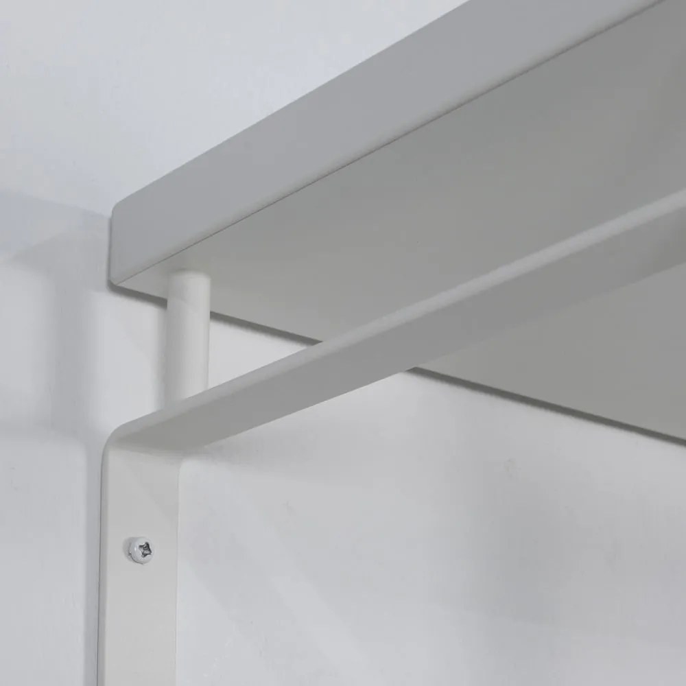 Biały metalowy wieszak ścienny z półką 70 cm Rex – Spinder Design