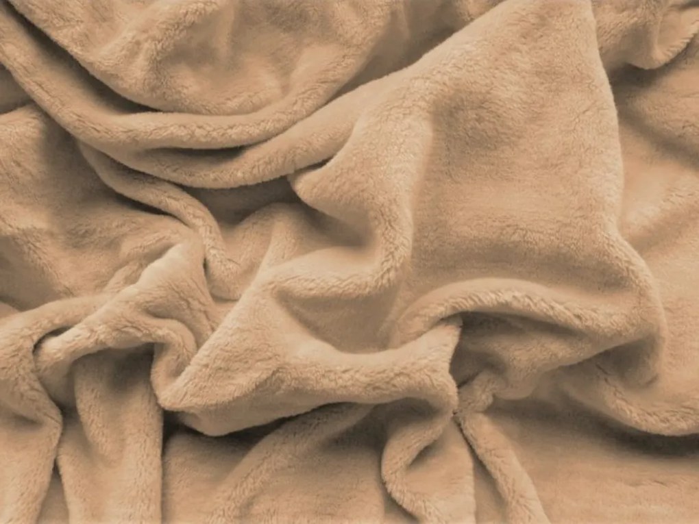 PrzytulneMieszkanie.pl Prześcieradło z mikropluszu SOFT 140x200 cm beżowe