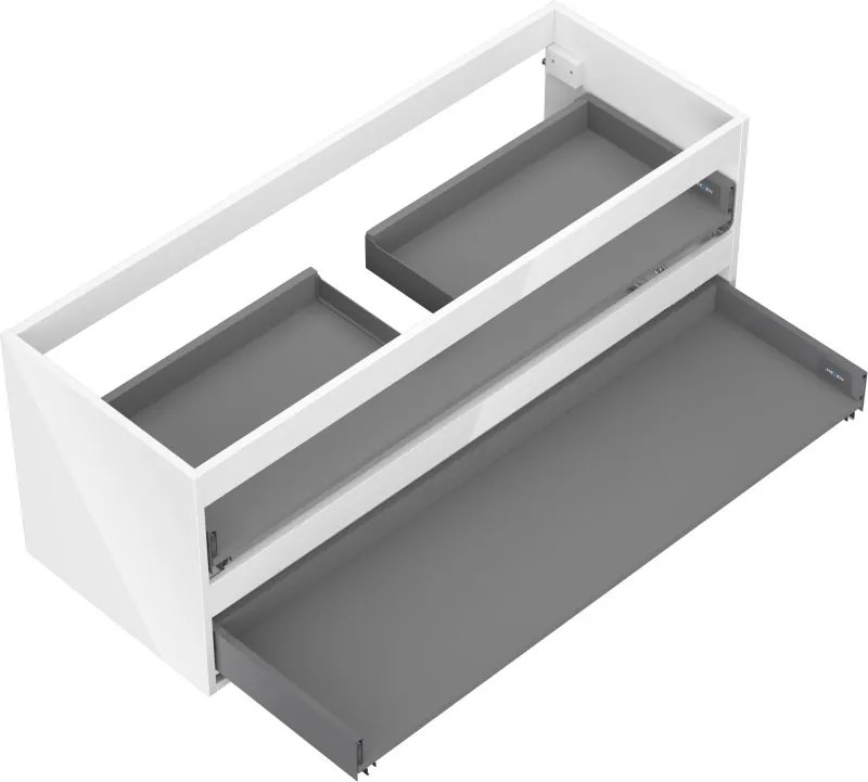 Mexen Box-A korpus szafki podumywalkowej 120 cm, 2 szuflady, biały połysk - 91AX0-1200-470-2-00