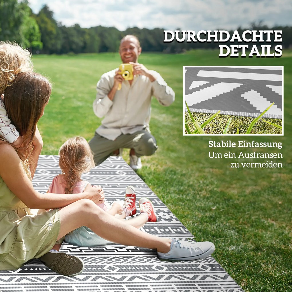 Outsunny Dywan zewnętrzny trwały i odporny na warunki atmosferyczne, dywan w stylu Boho do salonu, balkonu