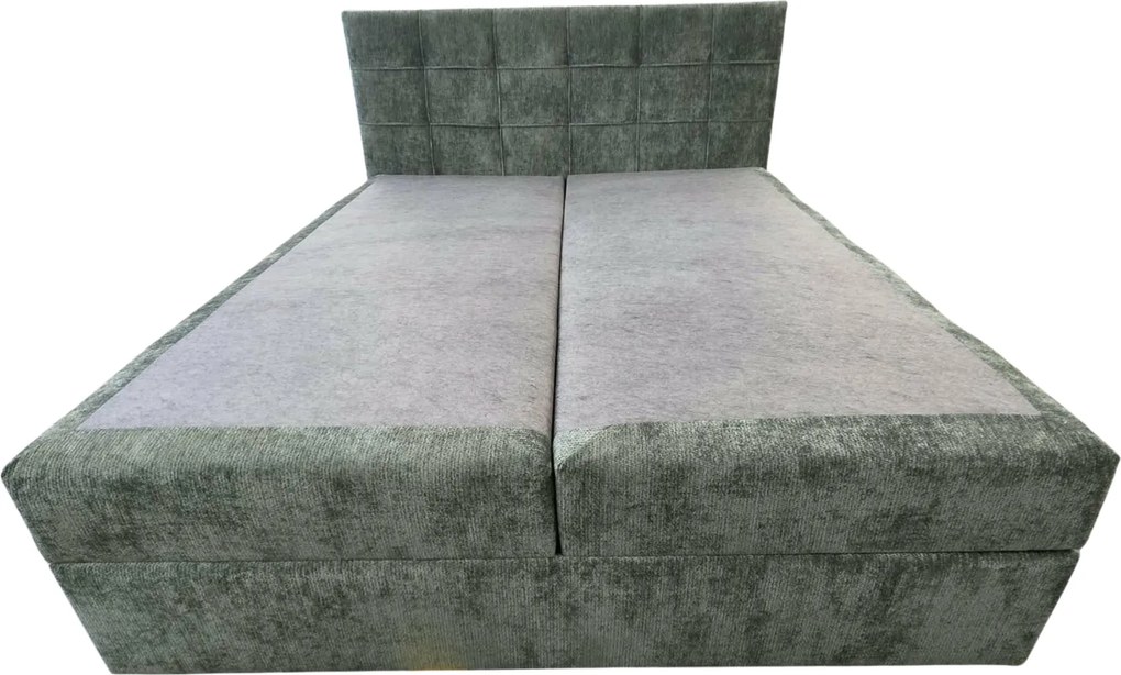 Tapicerowane łóżko kontynentalne DIRELIS VIBE 160x200 cm ciemnozielone Materac: Materac sprężynowy Bonell