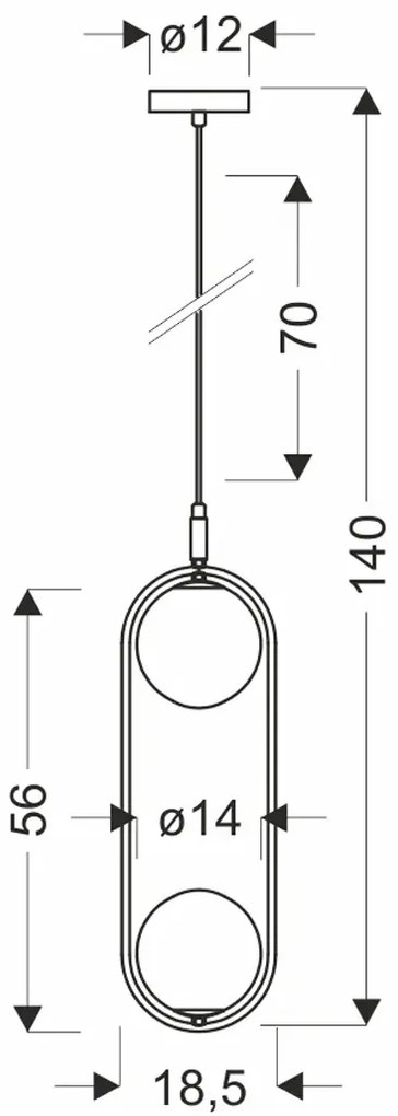 Mosiężna lampa z podwójnymi bursztynowymi kloszami - M081-Indgam