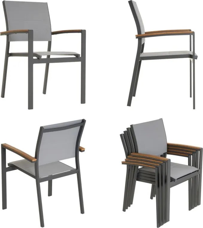 Zestaw ogrodowy stolik bistro i 2 krzeseła, szary