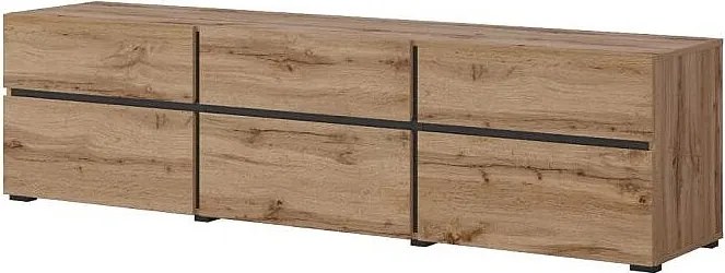 Szafka RTV CROSS 3K3S 180cm dąb wotan/czarna