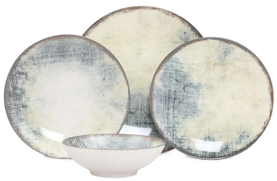 24-częściowy zestaw porcelanowych naczyń Güral Porselen Denim