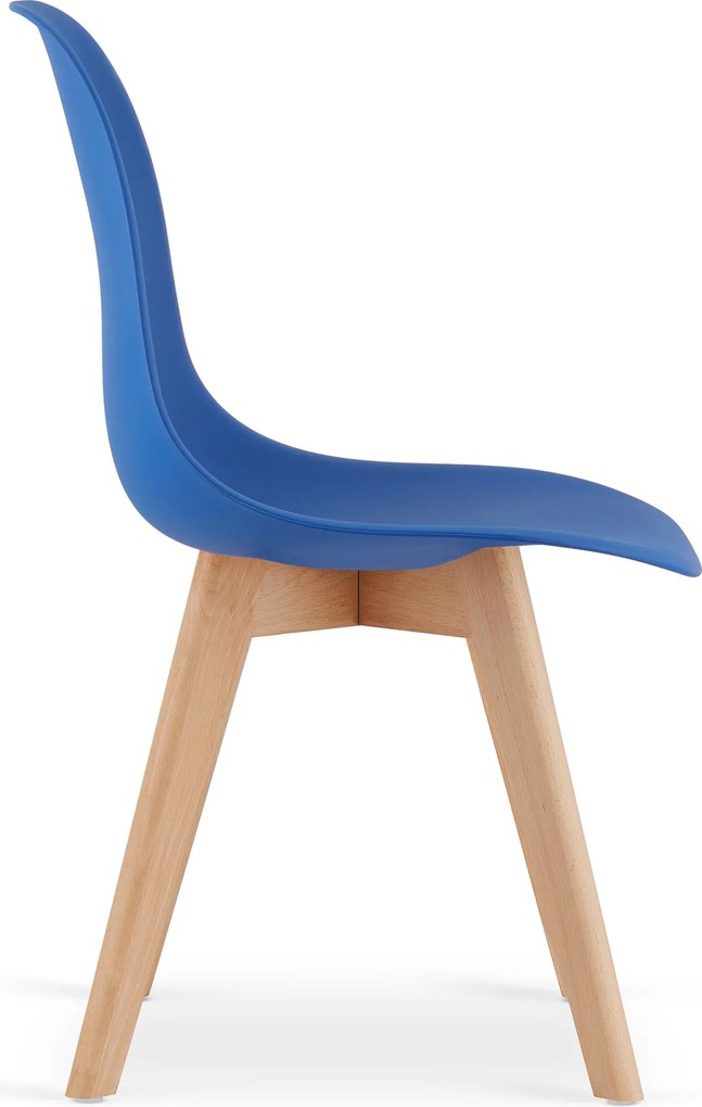PROMOCJA Niebieskie krzesło KITO z bukowymi nogami II. jakość