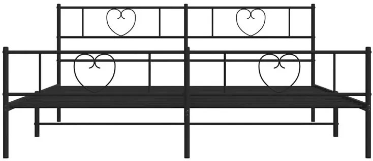 Czarne metalowe łóżko małżeńskie 200x200cm - Edelis