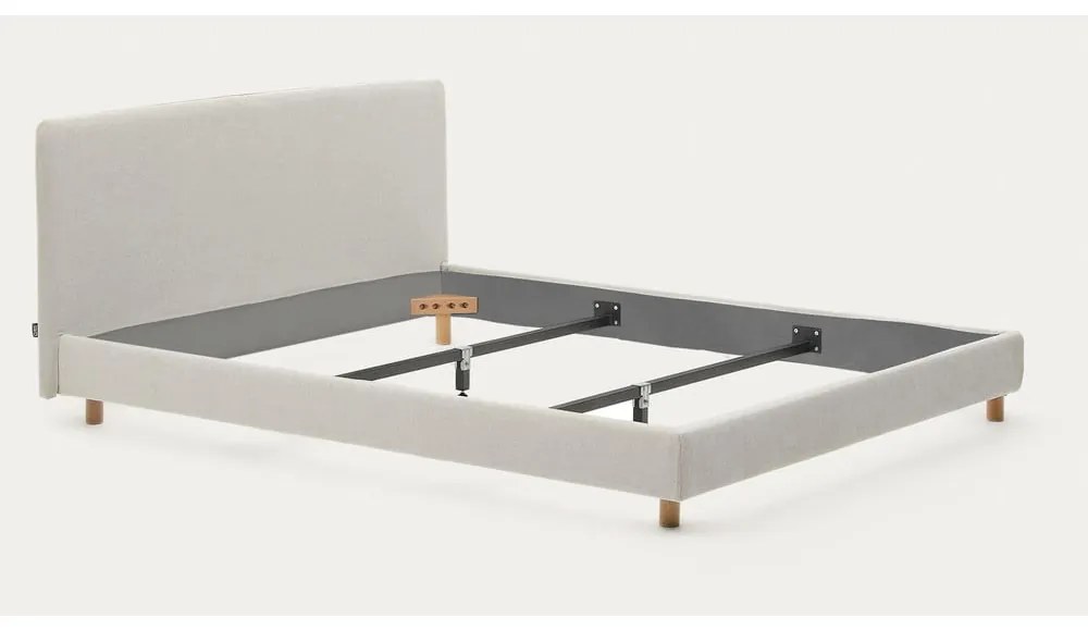 Szare tapicerowane łóżko dwuosobowe bez stelaża 160x200 cm Valma – Kave Home