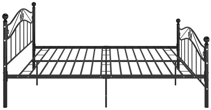 Czarne łóżko metalowe z zagłówkiem 180x200 cm E3-B75