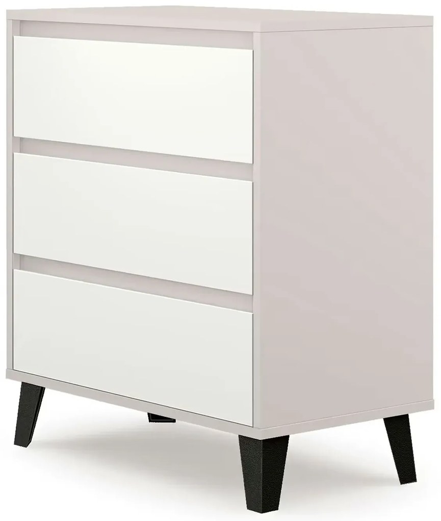Komoda z 3 szufladami do przechowywania kaszmir + biały P4-K80