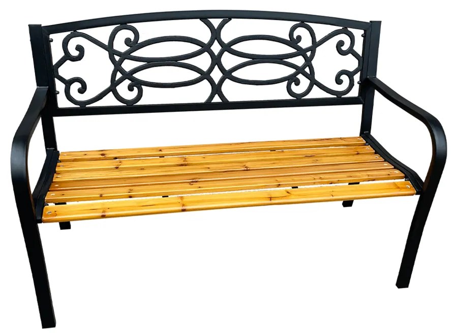 Ławka ogrodowa Rotina New, czarna, 85 x 60 x 127cm