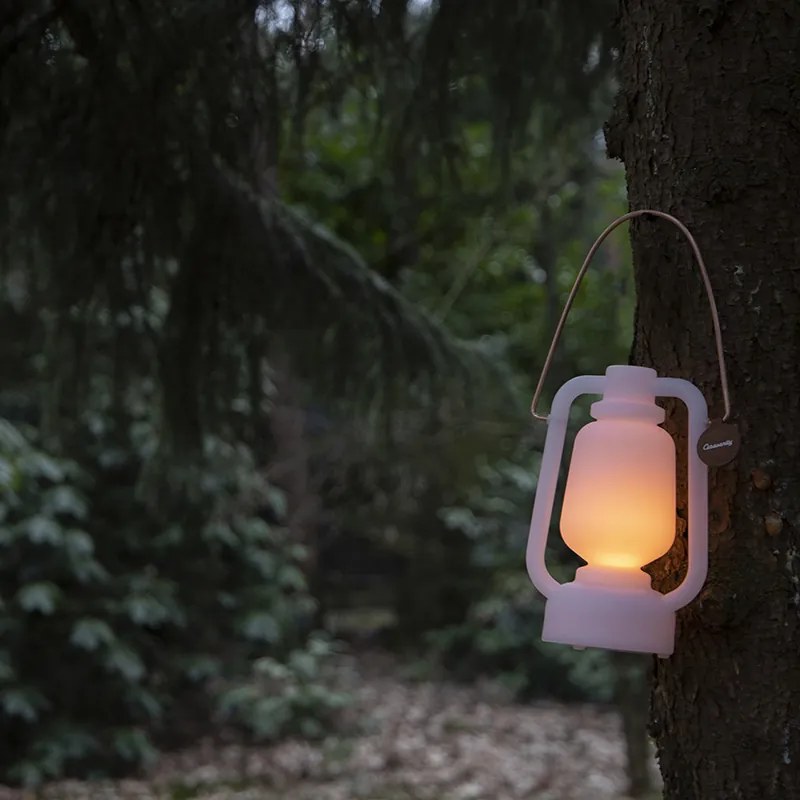 Zewnetrzna Lampa stołowa biała z efektem płomienia 22 cm - Storm Mini Nowoczesny Oswietlenie zewnetrzne