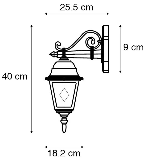 Zewnetrzna Antyczna zewnętrzna lampa ścienna brązowa - Antigua Down Rustykalny / Vintage Oswietlenie zewnetrzne