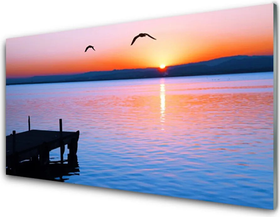 Panel Szklany Molo O Złotej Godzinie