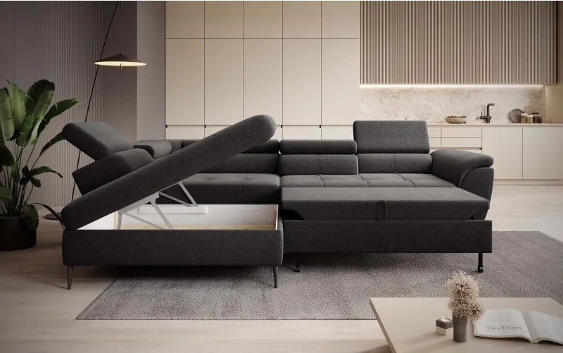 Narożnik TEMPO Lewostronny układzie L z w spania pojemnikiem WERSAL