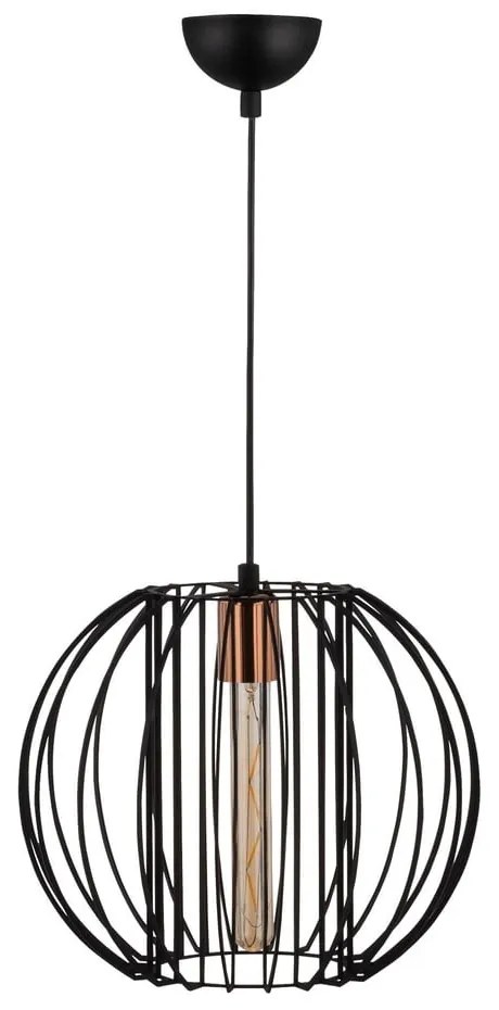 Lampa wisząca w czarno-brązowym kolorze z metalowym kloszem ø 33 cm Fellini – Opviq lights