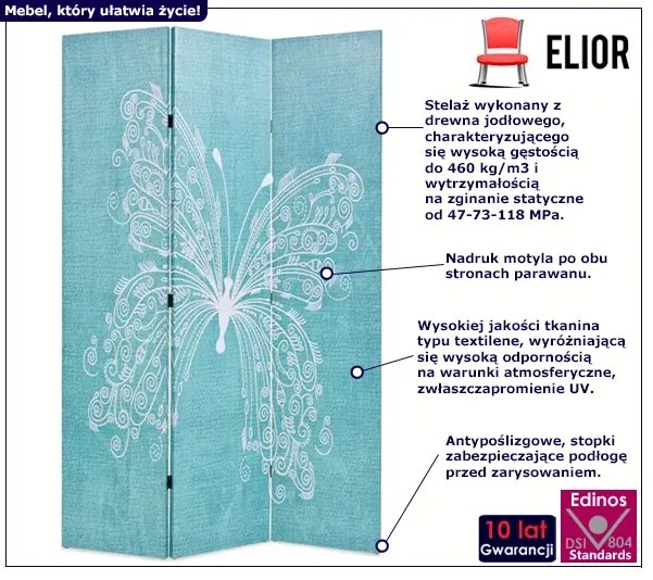 Parawan wewnętrzny z nadrukiem - Lanard 3X 120 x 170 cm