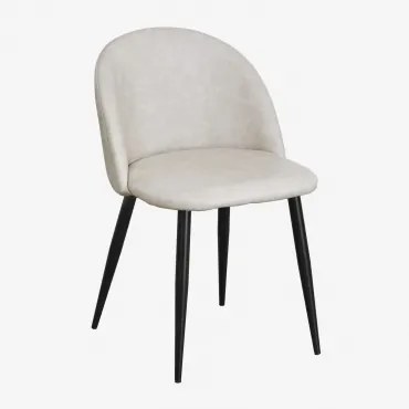 Krzesło Do Jadalni Kana Obite Skórą Ekologiczną Iron & Czarny - Sklum