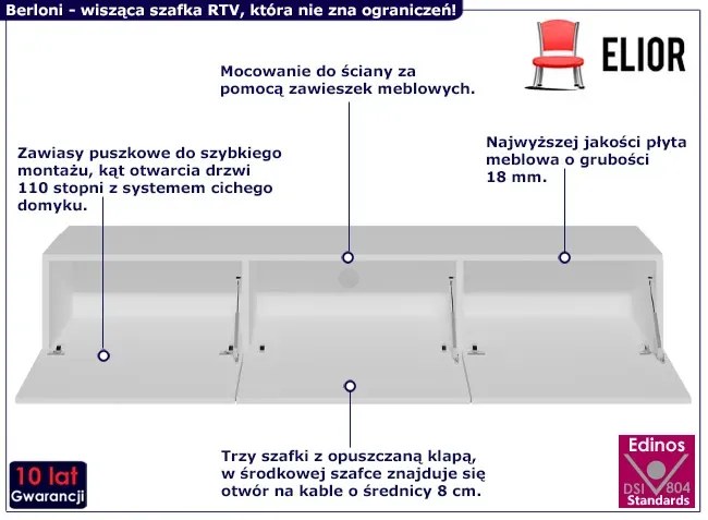 Biała nowoczesna szafka RTV W2-P29