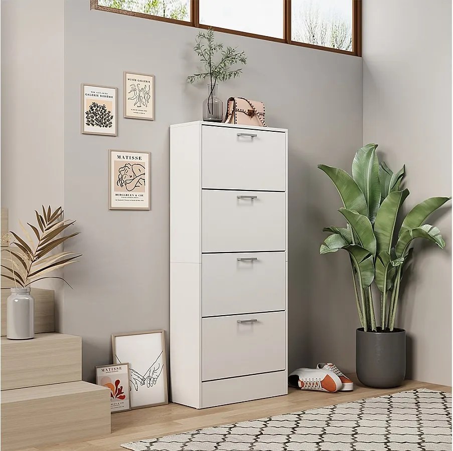 Wózek na buty biały 63x24x150 gregor