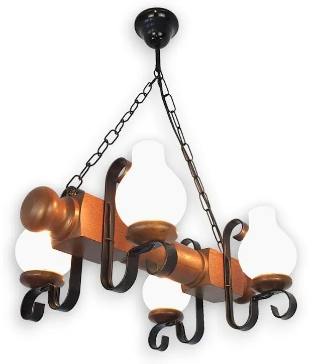 Brilagi - Żyrandol na łańcuchu RUSTIC 4xE14/40W/230V buk/orzech