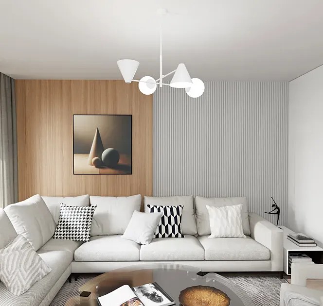 Biała lampa sufitowa w stylu loftowym - D140-Upin