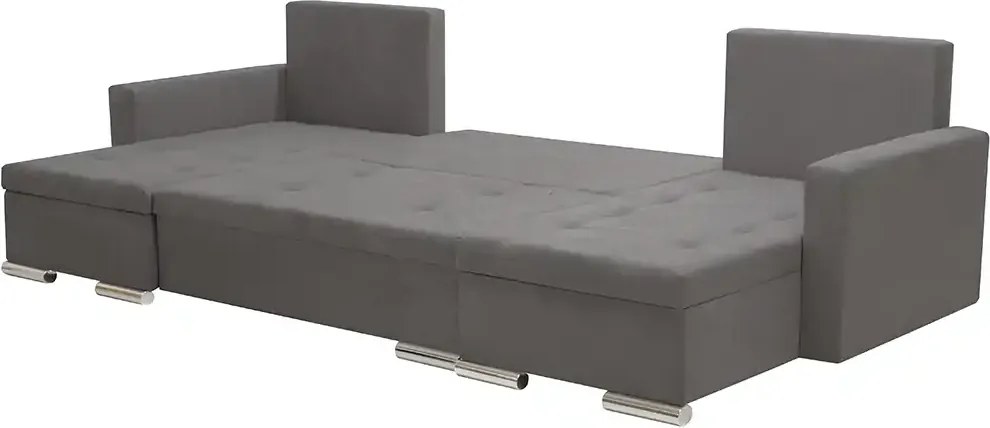 Narożnik U z funkcją spania FOLLER Czarny