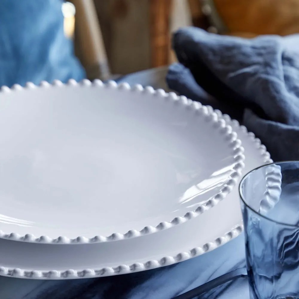 Biały talerz kamionkowy Costa Nova Pearl, ⌀ 28 cm