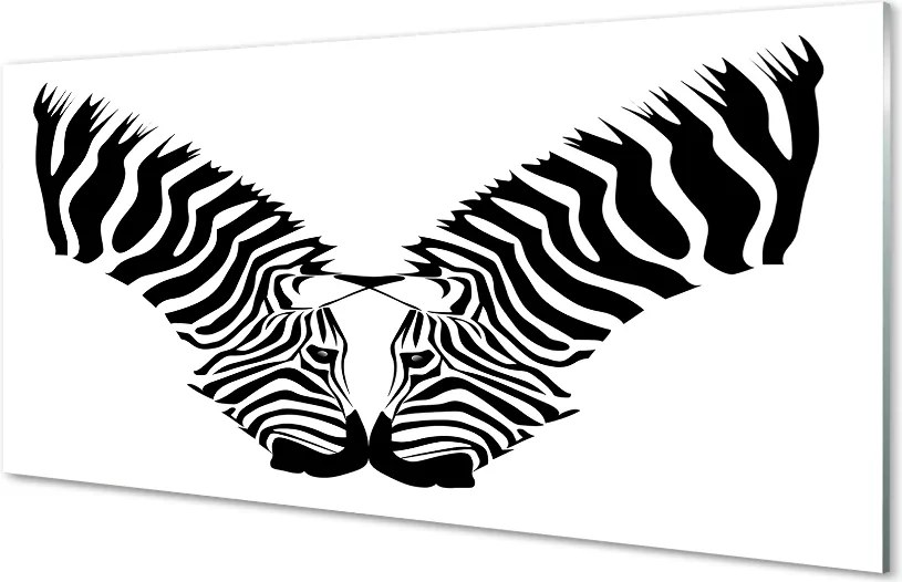 Szkło do Kuchni na Ścianę Lustrzane Odbicie Zebry