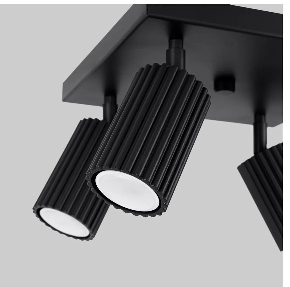 Czarna metalowa lampa punktowa ø 6,5 cm Gleam – Sollux