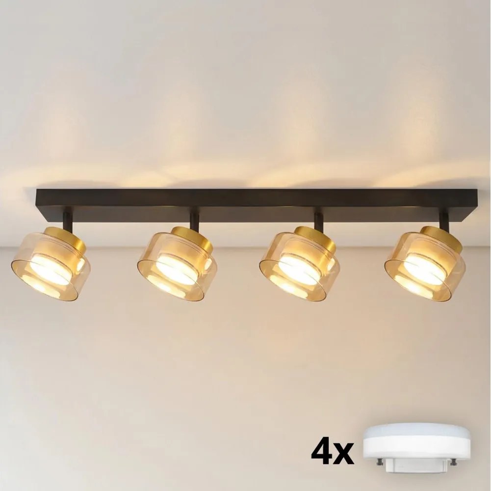 Brilagi - LED Oprawa punktowa AURA LUX 4xGX53/30W/230V czarna/złota