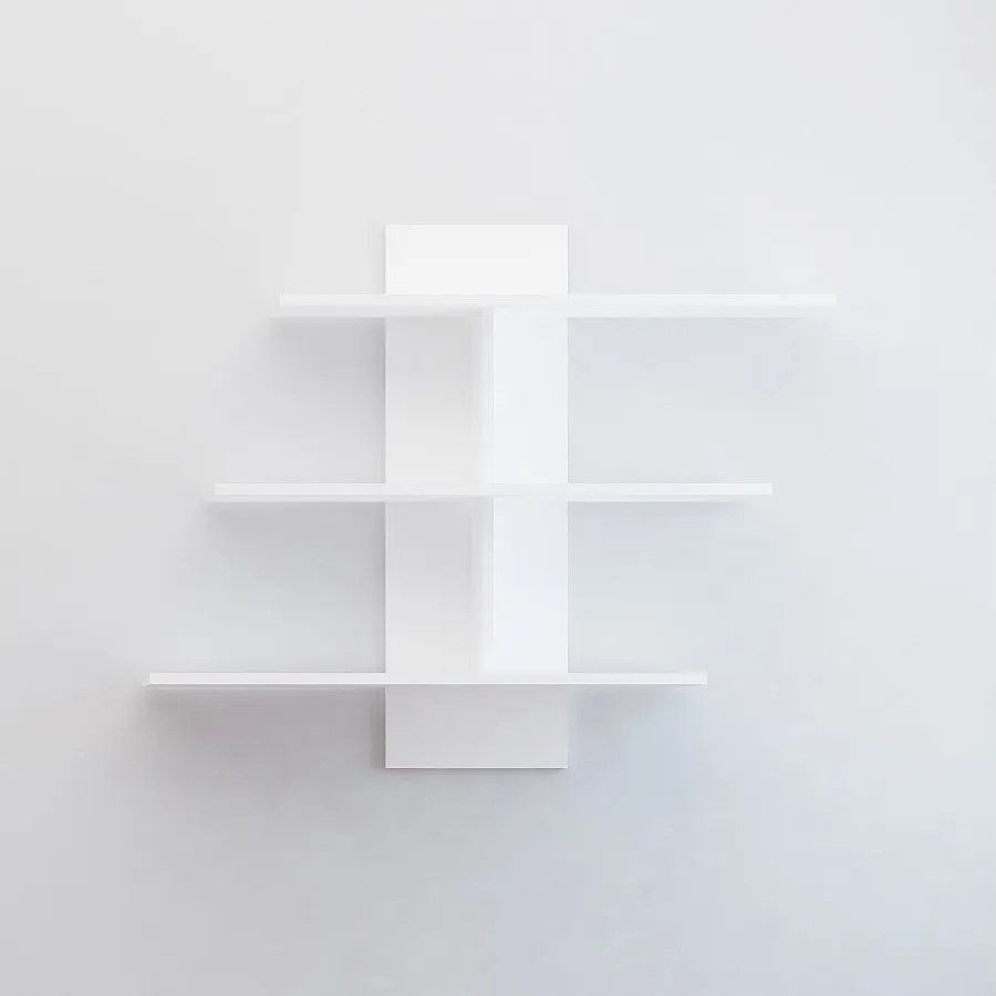 Półka ścienna – 111 cm x 90 cm x 20 cm – biała – melaminowa