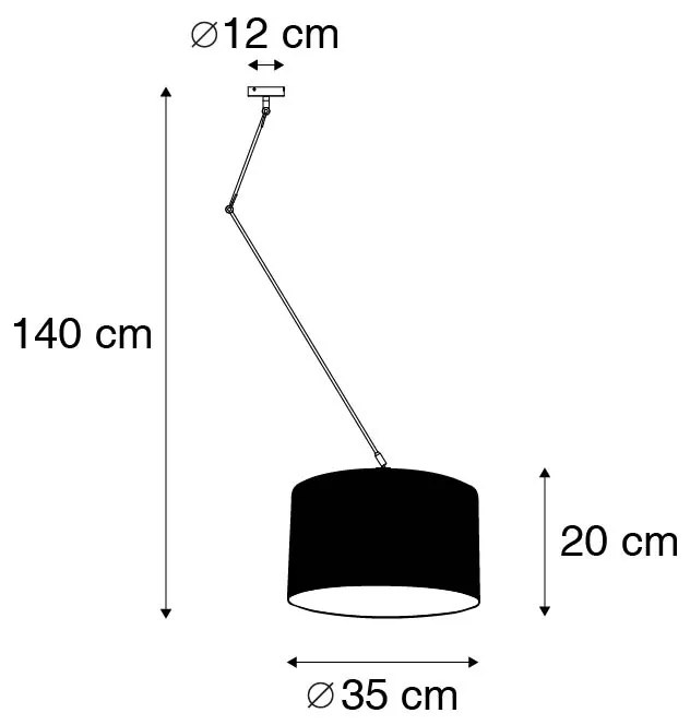 Lampa wisząca regulowana czarna klosz zielony 35cm - Blitz I Nowoczesny Oswietlenie wewnetrzne