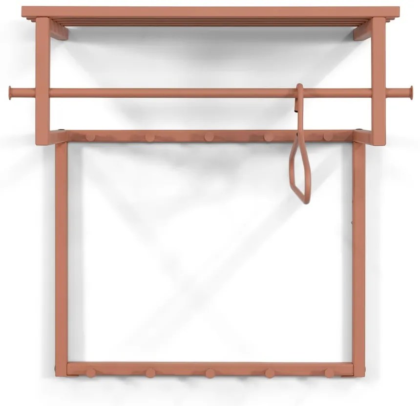 Łososiowy metalowy wieszak ścienny z półką 76 cm Rizzoli – Spinder Design