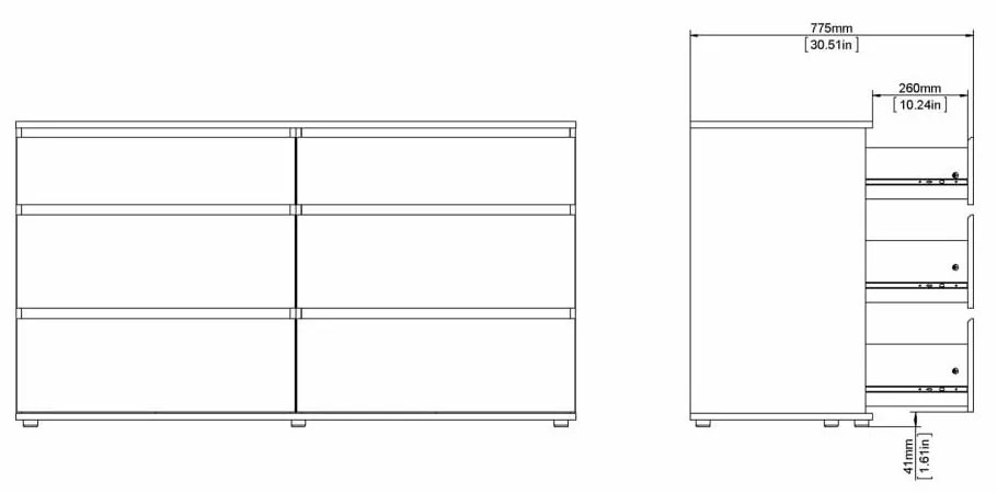 Biała niska komoda 153x84 cm Nova – Tvilum