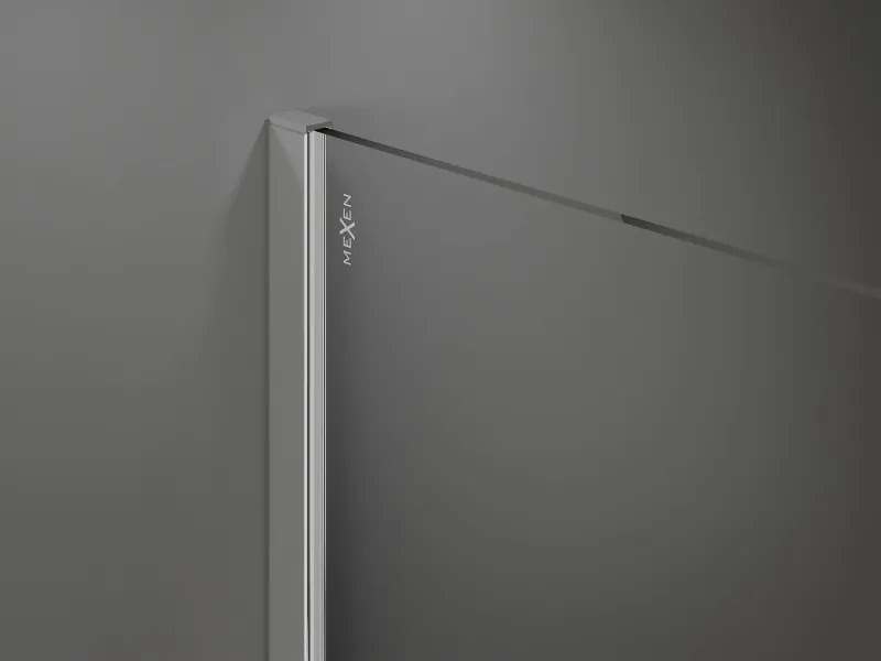 Mexen Kioto-R ścianka prysznicowa zaokrąglona Walk-in 130 x 200 cm, transparent 8 mm, chrom - 800-130-101-01-06