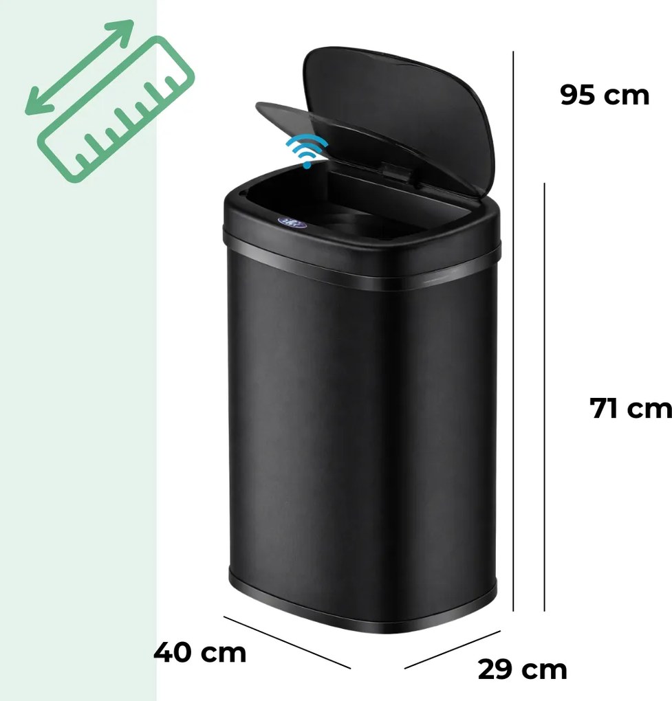 Sensorowy kosz na śmieci DEUS, 58 litrów, czarny Jurhan