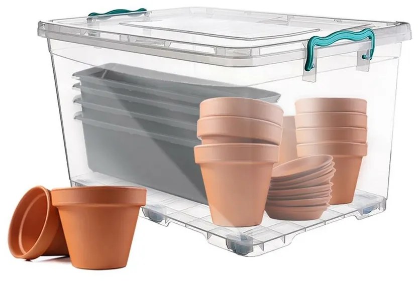 Orion Plastikowe pudełko do przechowywania na kółkach, 80 l, L