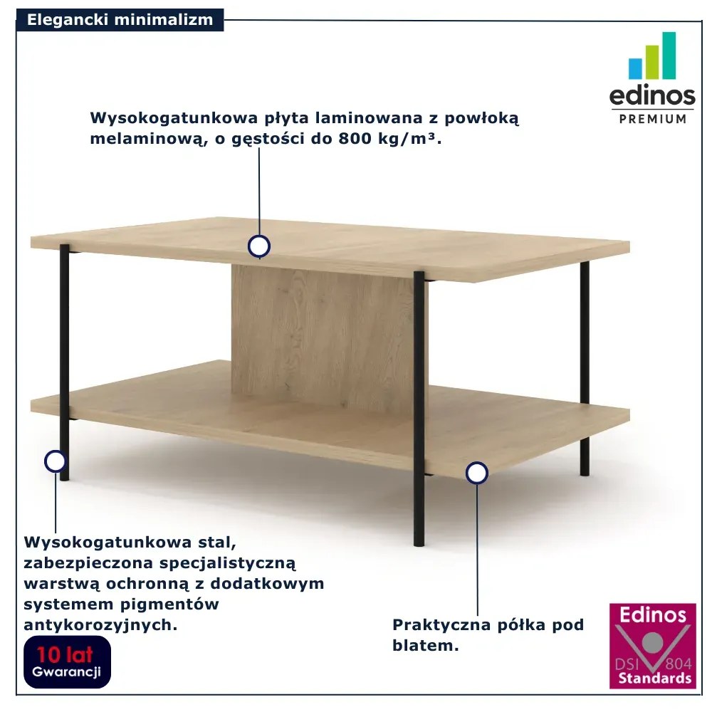 Minimalistyczna ława z półką dąb cremona S4-W30