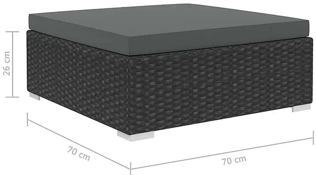 9-częściowy czarny zestaw wypoczynkowy do ogrodu - Owis 9B