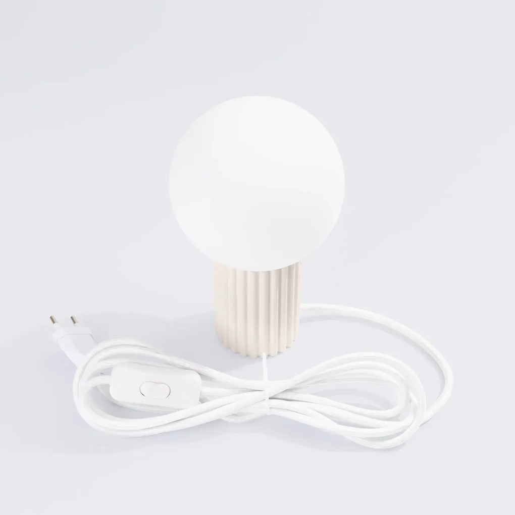 Lampa biurkowa HALO beżowa ryflowana SOLLUX  LIGHTING