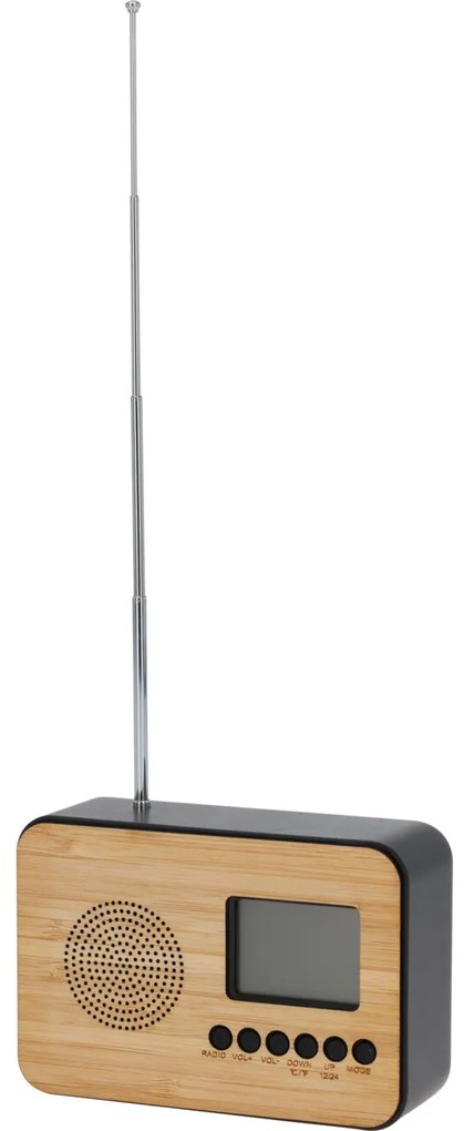 Budzik z radiem i termometrem, na baterie