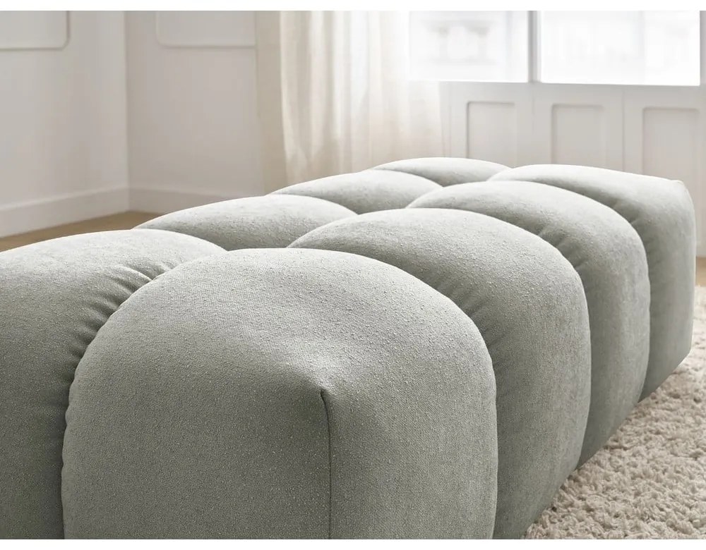 Jasnoszary podnóżek z materiału bouclé Everest – Bobochic Paris