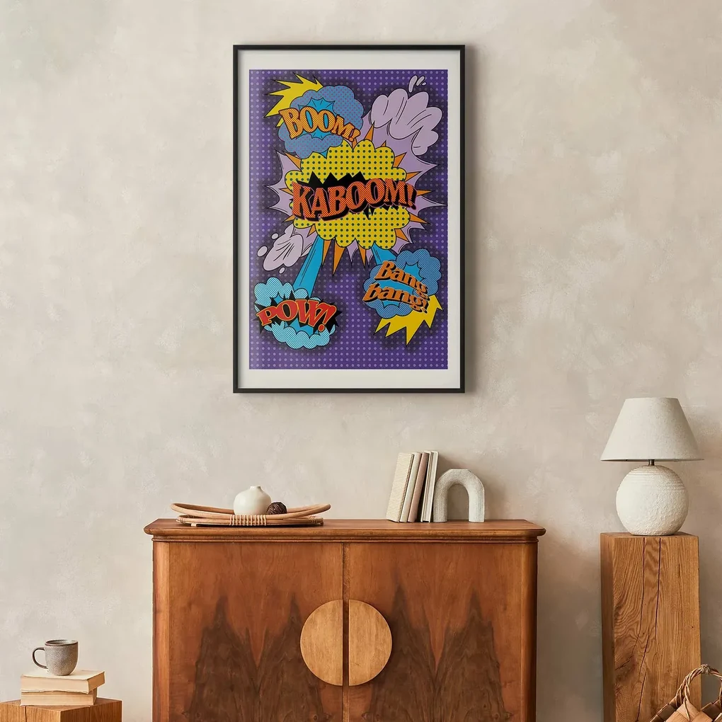 Plakat Kaboom 21x30 cm z ramą czarną z marginesem ARTGEIST B